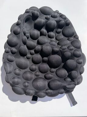 Ergonomic Black Bubble-Textured Men's Backpack